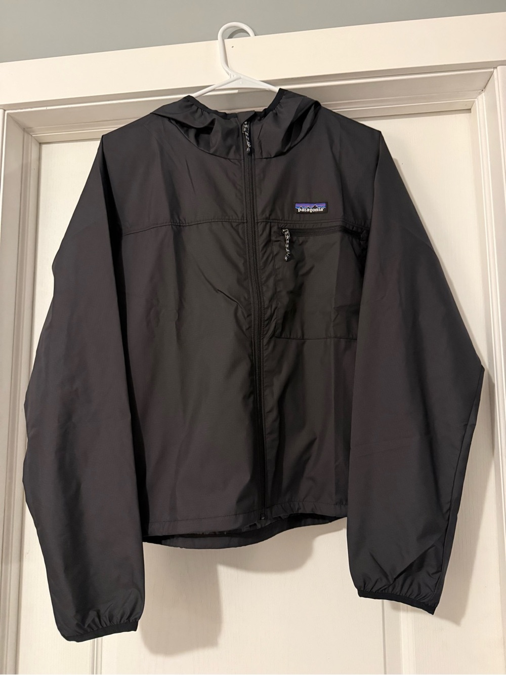 Patagonia Black Hooded Windbreaker Jacket